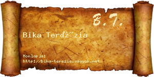 Bika Terézia névjegykártya